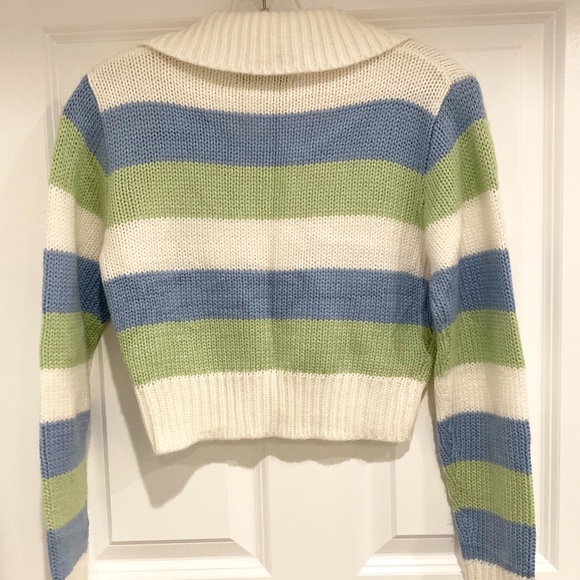 Vintage Cropped Knit Sweater with Collar XS - Picture 4 of 4
